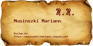 Musinszki Mariann névjegykártya